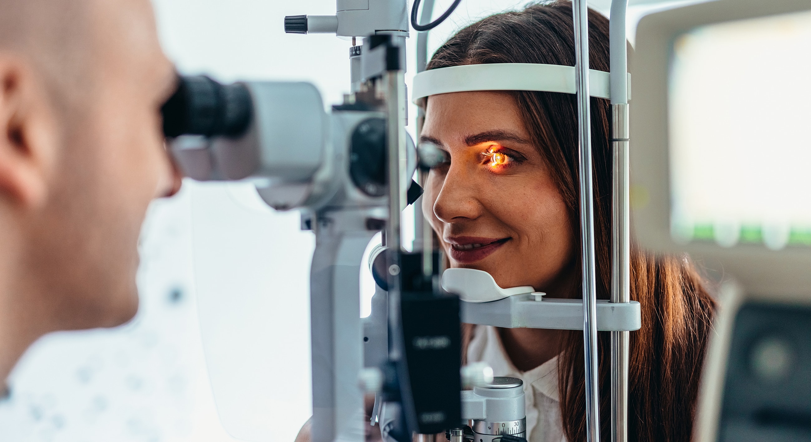 Eye examination with a female patient and doctor.